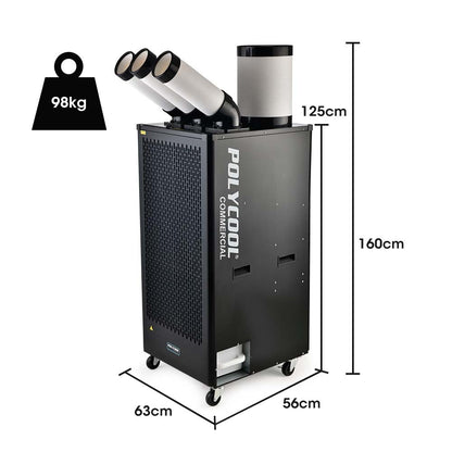 POLYCOOL 6.5kW Portable Industrial Spot Cooler, with Triple Cooling Ducts, 15A Plug V219-AIRINDPLYA75K