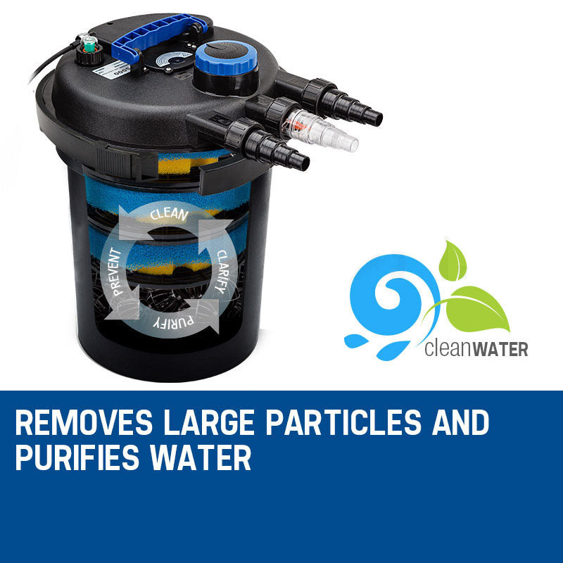 PROTEGE Aquarium External Canister Filter Aqua Fish Tank Pond Water UV Light 10000 L/H V219-AQUEFIPROA8M0