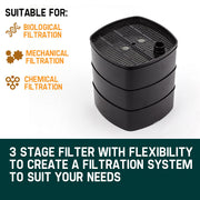 PROTEGE Aquarium External Canister Fish Tank Pump Pond Pressure Filter Garden 1250 L/H V219-AQUEFPPROA2M0
