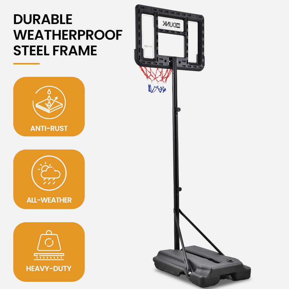 DR. DUNK Portable Kids Basketball Hoop Stand System, 1.15m to 1.60m Height Adjustable V219-ATHBSTDDK12A