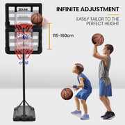 DR. DUNK Portable Kids Basketball Hoop Stand System, 1.15m to 1.60m Height Adjustable V219-ATHBSTDDK12A