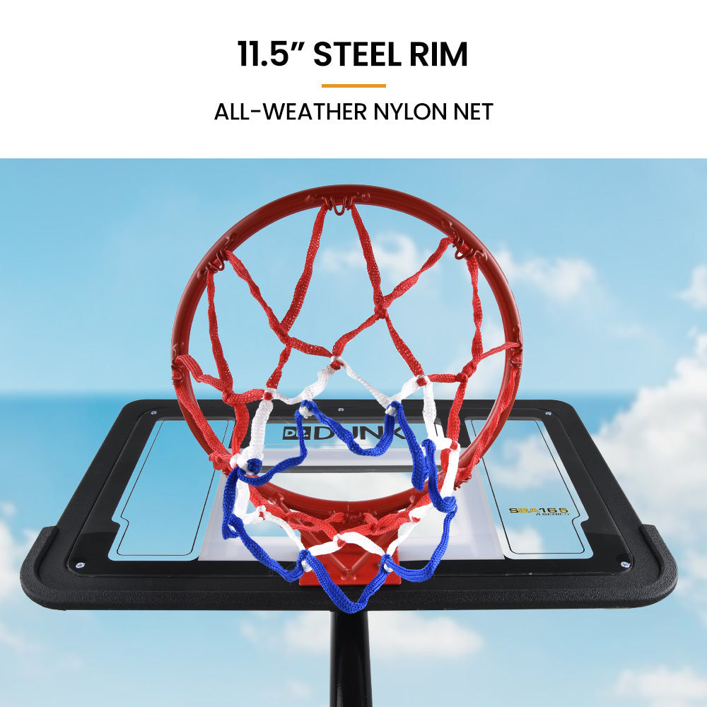 DR. DUNK Portable Kids Basketball Hoop Stand System, 1.15m to 1.60m Height Adjustable V219-ATHBSTDDK12A