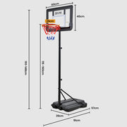 DR. DUNK Portable Kids Basketball Hoop Stand System, 1.15m to 1.60m Height Adjustable V219-ATHBSTDDK12A