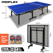 Proflex Premium Outdoor Table Tennis Table, with 4 Player Ping Pong Paddle and Pingpong Ball Pack V219-ATHTTBPFT2OA