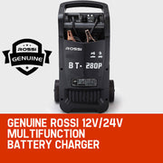 ROSSI 280 Amp Car Battery Charger, 12v/24v Jump Starter, for ATV Boat Truck Tractor, 15A Plug V219-ATOCHG280ROSACAB
