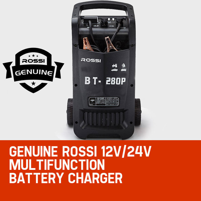 ROSSI 280 Amp Car Battery Charger, 12v/24v Jump Starter, for ATV Boat Truck Tractor, 15A Plug V219-ATOCHG280ROSACAB