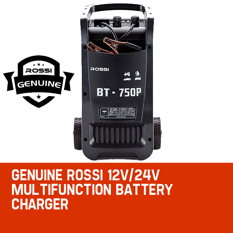 ROSSI 750 Amp Car Battery Charger, 12v/24v Jump Starter, for ATV Boat Truck Tractor, 15A Plug V219-ATOCHG750ROSB