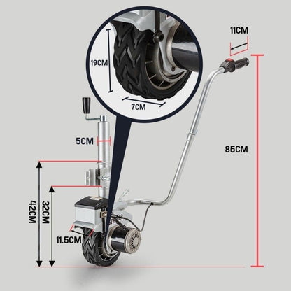 T-REX Heavy Duty 12V 350W Motorised Jockey Wheel, 2270kg Rated Electric Powered Mover for Caravan Boat Trailer V219-ATOJKYTRXAXX1