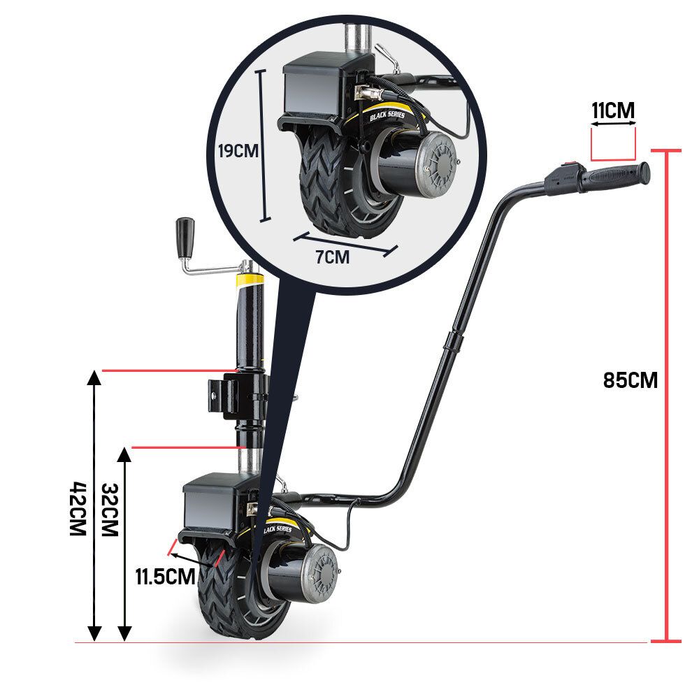 T-REX Heavy Duty 12V 350W Motorised Jockey Wheel, 2270kg Rated Electric Powered Mover for Caravan Trailer Boat V219-ATOJKYTRXAXX2