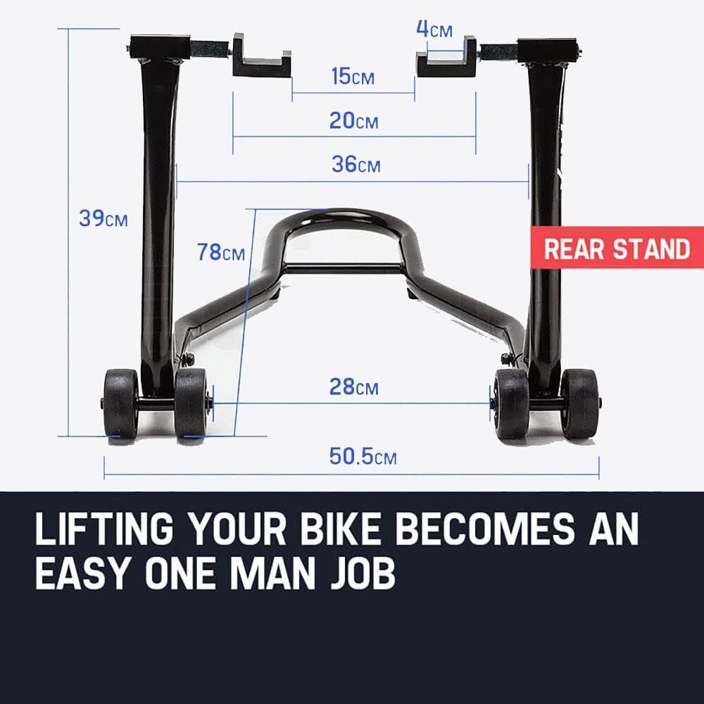 T-REX Motorcycle Stands Front & Rear Heavy-Duty Motorbike Lift Paddock Steel V219-ATOMSTTRXA79P