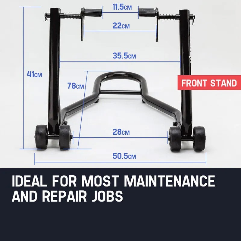 T-REX Motorcycle Stands Front & Rear Heavy-Duty Motorbike Lift Paddock Steel V219-ATOMSTTRXA79P