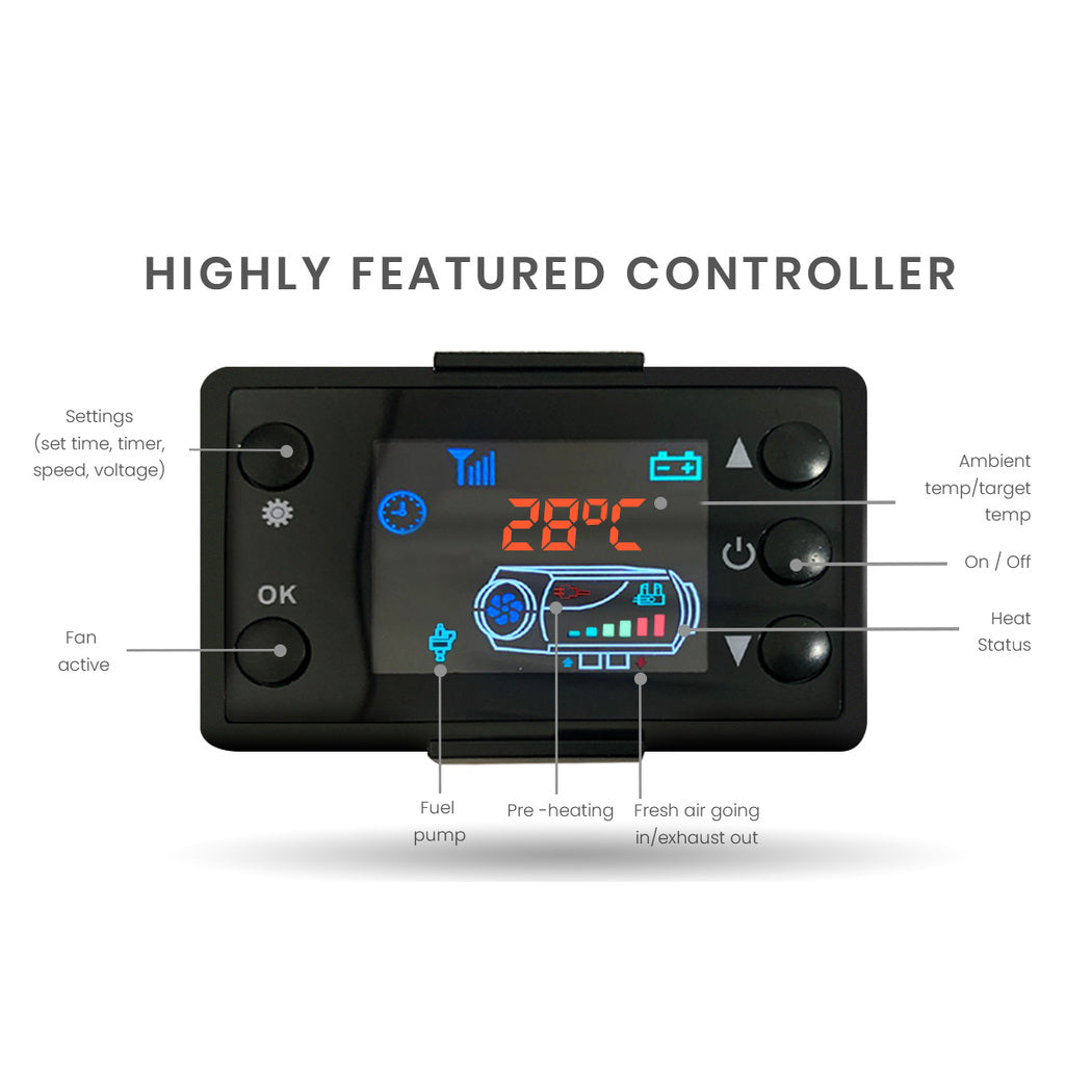 Thermomate Diesel Heater 12V 5kW Caravan Tank Remote Camper Trailer Van Air Motorhome RV Parking V219-ATORVHTHMA5BK