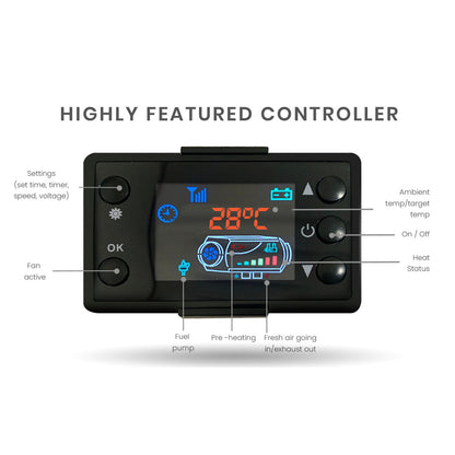 Thermomate Diesel Heater 12V 5kW Caravan Tank Remote Camper Trailer Van Air Motorhome RV Parking V219-ATORVHTHMA5BK