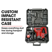 Baumr-AG 1500W Pro-Grade Electric Rotary Jackhammer Hammer Drill, with 2 Bonus Chisels, 3 Drill Bits V219-BAJHTL01A