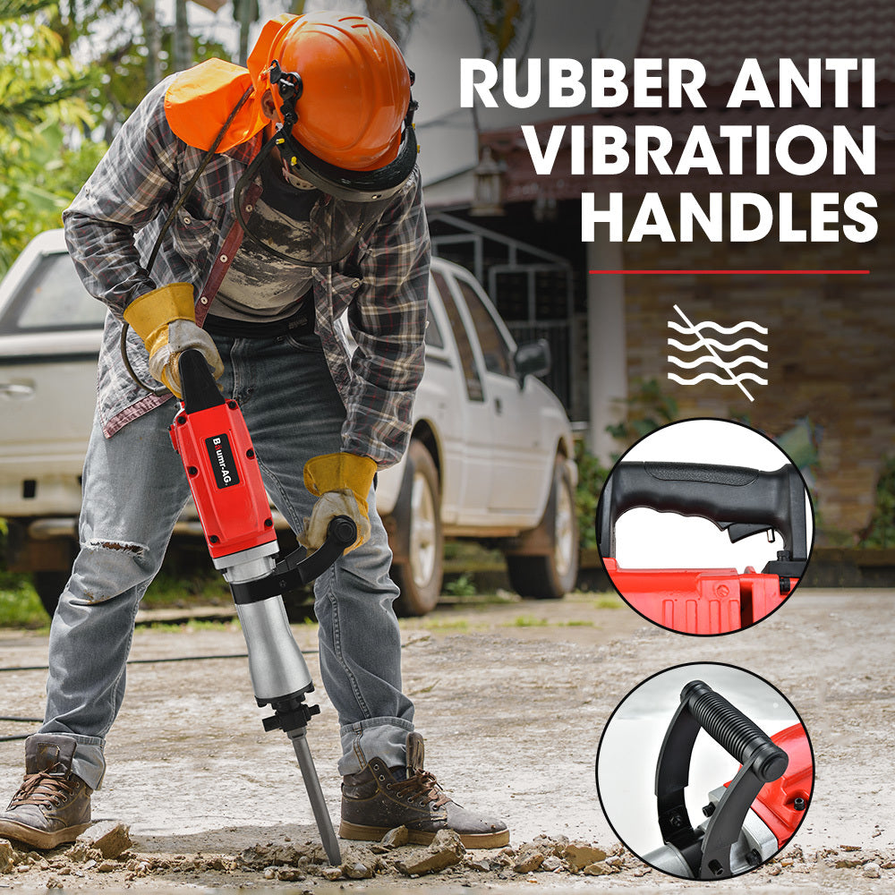 Baumr-AG 2200W Pro-Grade Electric Demolition Jackhammer, with 3 Bonus Chisels, Carry Case V219-BAJHTL02A