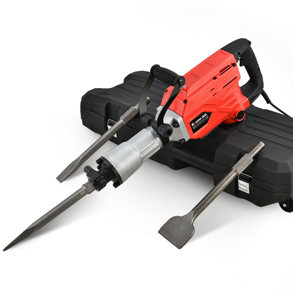 Baumr-AG 2300W Pro-Grade Electric Demolition Jackhammer, with 3 Bonus Chisels, Carry Case V219-BAJHTL04A