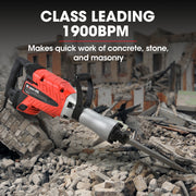 Baumr-AG 2400W Pro-Grade Electric Demolition Jackhammer, with 3 Bonus Chisels, Carry Case V219-BAJHTL05A
