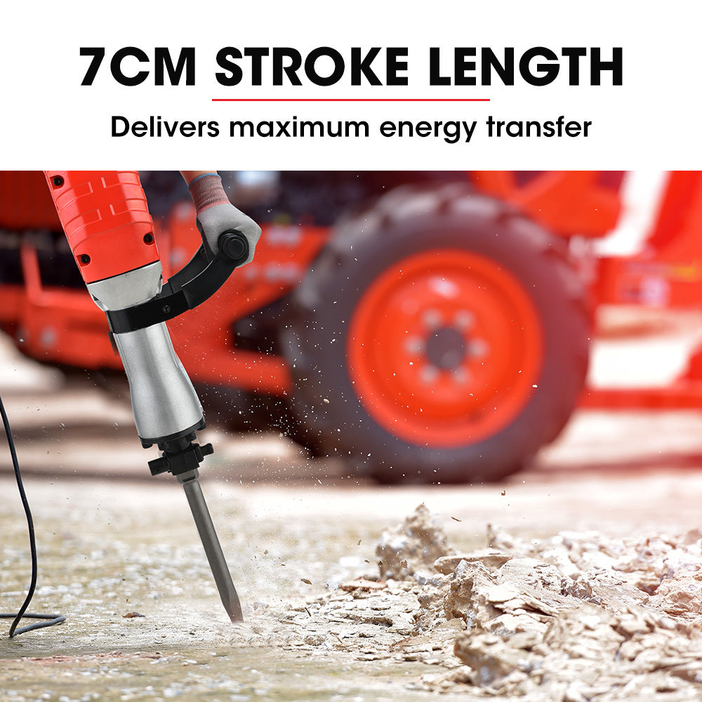 Baumr-AG 2400W Pro-Grade Electric Demolition Jackhammer, with 3 Bonus Chisels, Carry Case V219-BAJHTL05A