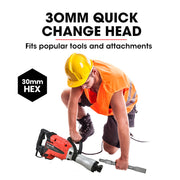 Baumr-AG 2400W Pro-Grade Electric Demolition Jackhammer, with 3 Bonus Chisels, Carry Case V219-BAJHTL05A