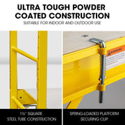 Baumr-AG 1.9 x 0.8 x 1.8m Adjustable Mobile Scaffold Platform, Guard Rail, Outrigger Wheel Set, Trapdoor Hatch V219-BAMOTL04A