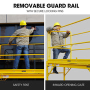 Baumr-AG 1.9 x 0.8 x 1.8m Adjustable Mobile Scaffold Platform, Guard Rail, Outrigger Wheel Set, Trapdoor Hatch V219-BAMOTL04A