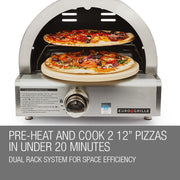 EuroGrille Portable Pizza Oven BBQ Camping LPG Gas Benchtop Stainless Steel V219-BBQPIZEUGAXX1