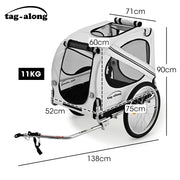 TAG-ALONG Pet & Cargo Bike Trailer, Bicycle Pet & Cargo Trailer, Cargo Carrier, Grey V219-BCAPBTTAPTGA