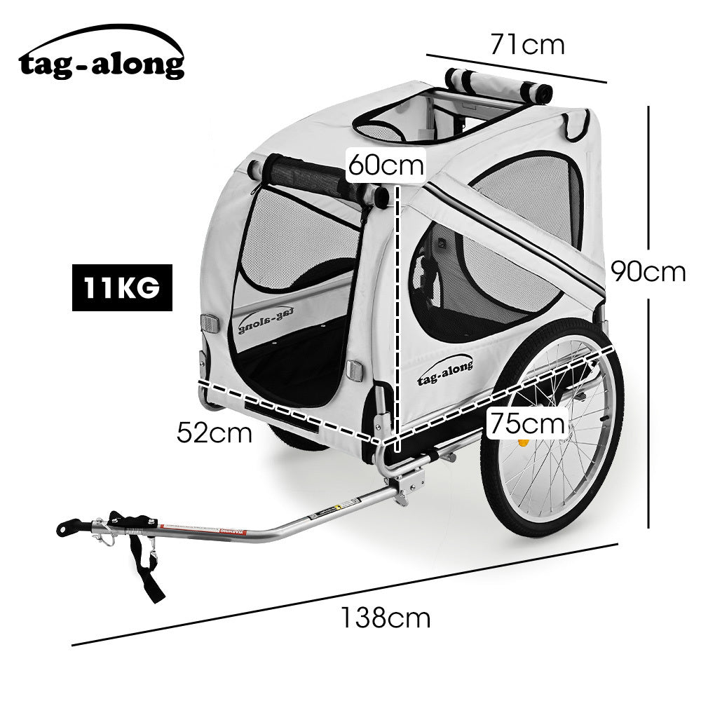 TAG-ALONG Pet & Cargo Bike Trailer, Bicycle Pet & Cargo Trailer, Cargo Carrier, Grey V219-BCAPBTTAPTGA