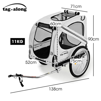 TAG-ALONG Pet & Cargo Bike Trailer, Bicycle Pet & Cargo Trailer, Cargo Carrier, Grey V219-BCAPBTTAPTGA