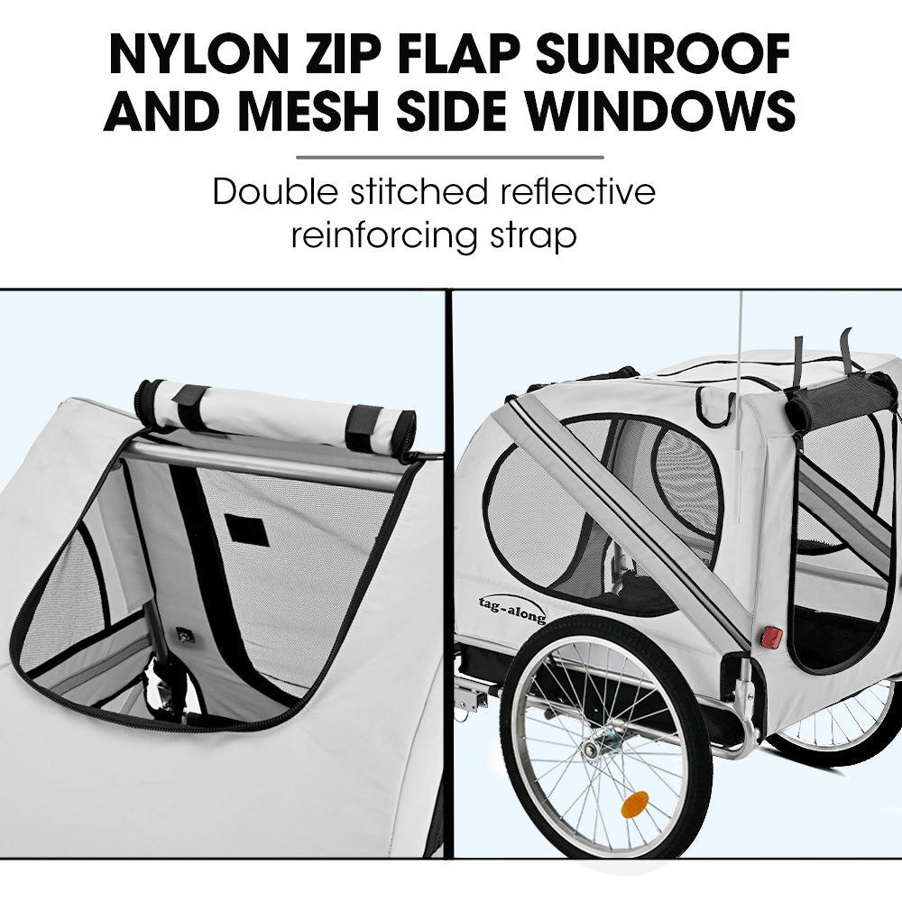 TAG-ALONG Pet & Cargo Bike Trailer, Bicycle Pet & Cargo Trailer, Cargo Carrier, Grey V219-BCAPBTTAPTGA