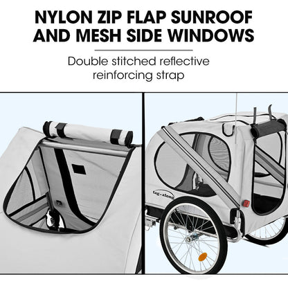 TAG-ALONG Pet & Cargo Bike Trailer, Bicycle Pet & Cargo Trailer, Cargo Carrier, Grey V219-BCAPBTTAPTGA