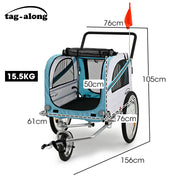 TAG-ALONG Pet & Cargo Jogger Bike Trailer, Pull Behind Bicycle Trailer Carrier Stroller, Blue V219-BCAPBTTATSBA