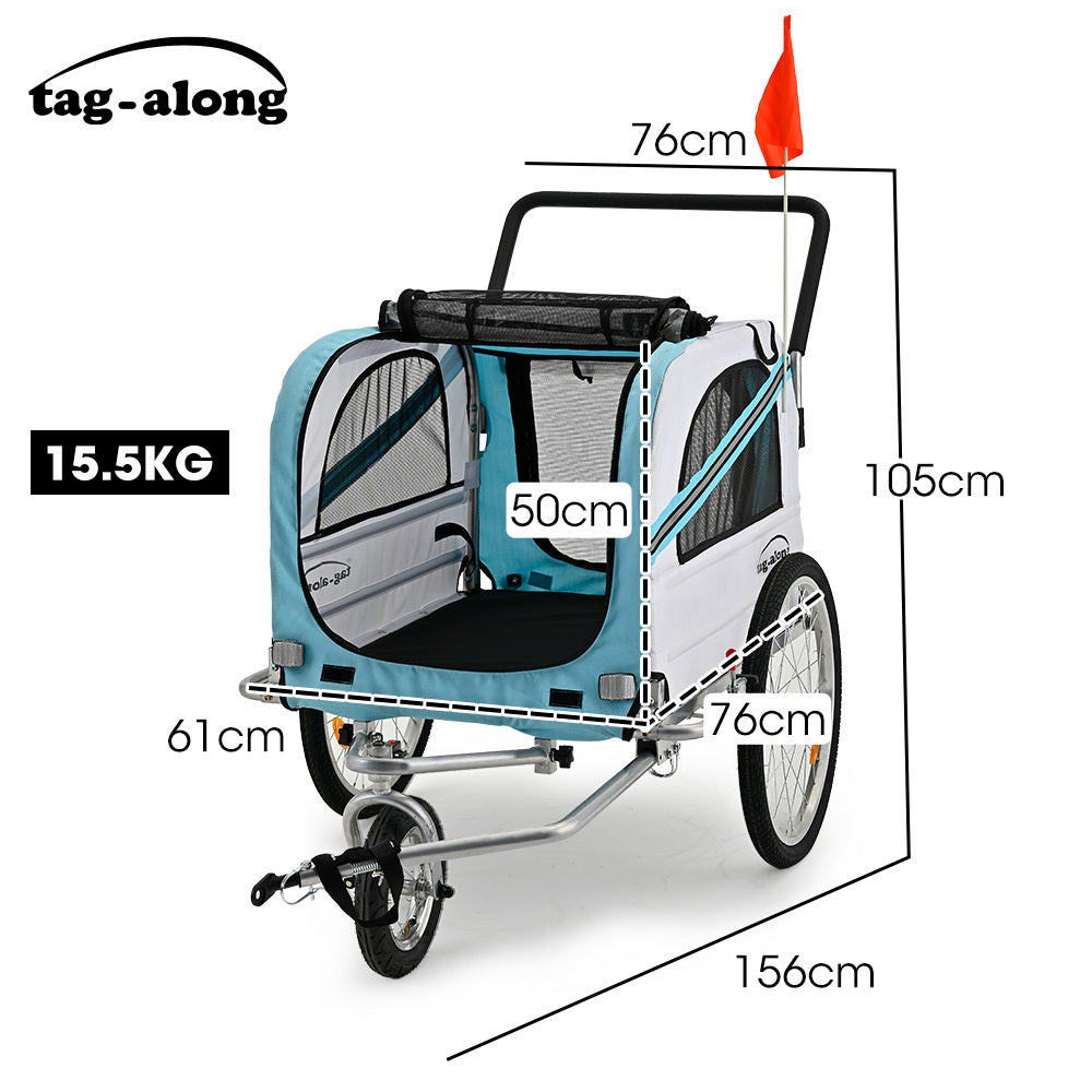TAG-ALONG Pet & Cargo Jogger Bike Trailer, Pull Behind Bicycle Trailer Carrier Stroller, Blue V219-BCAPBTTATSBA