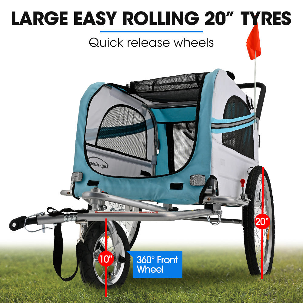 TAG-ALONG Pet & Cargo Jogger Bike Trailer, Pull Behind Bicycle Trailer Carrier Stroller, Blue V219-BCAPBTTATSBA