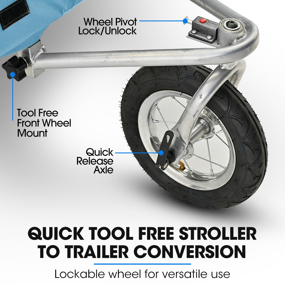 TAG-ALONG Pet & Cargo Jogger Bike Trailer, Pull Behind Bicycle Trailer Carrier Stroller, Blue V219-BCAPBTTATSBA