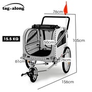 TAG-ALONG Pet & Cargo Jogger Bike Trailer, Pull Behind Bicycle Trailer Carrier Stroller, Grey V219-BCAPBTTATSGA