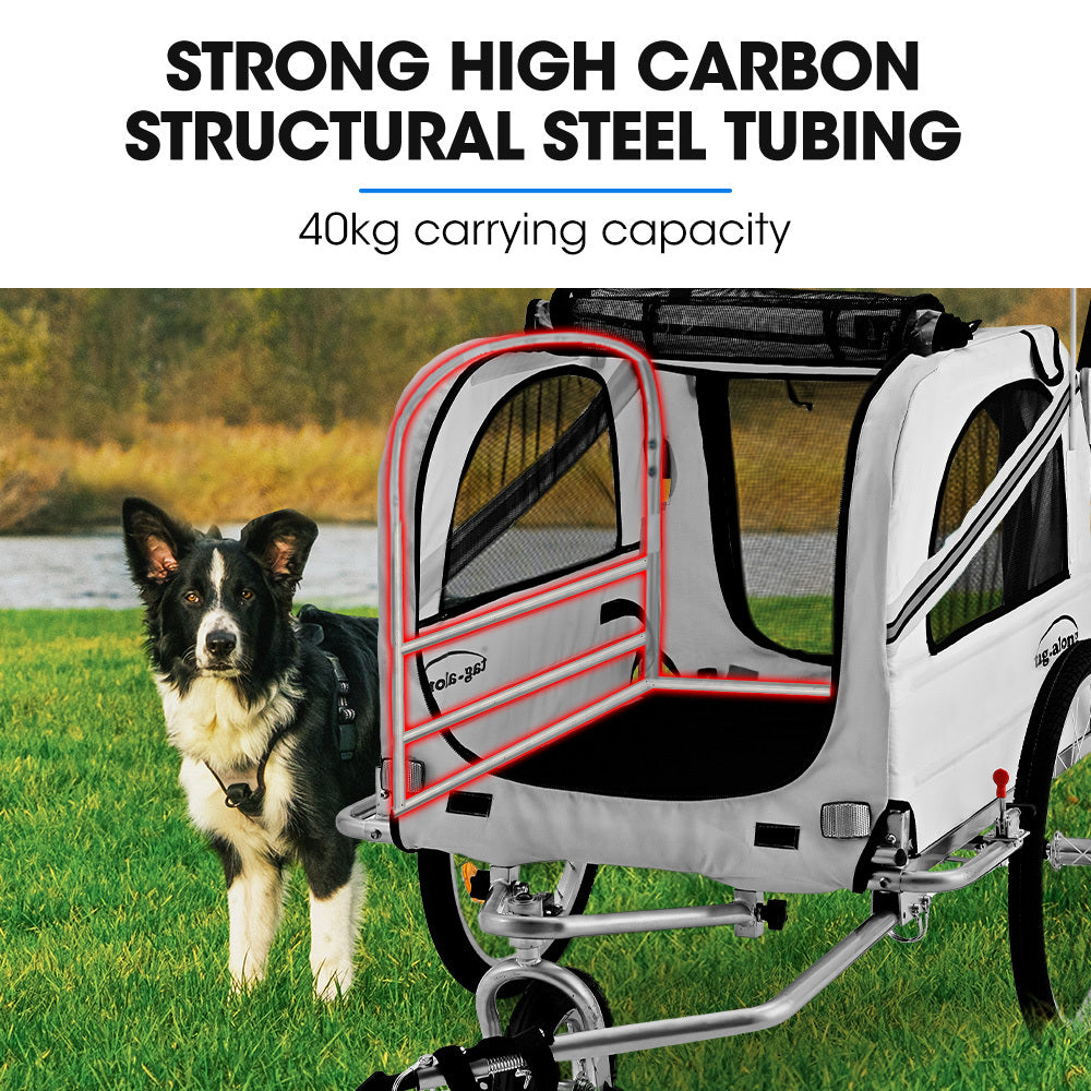 TAG-ALONG Pet & Cargo Jogger Bike Trailer, Pull Behind Bicycle Trailer Carrier Stroller, Grey V219-BCAPBTTATSGA