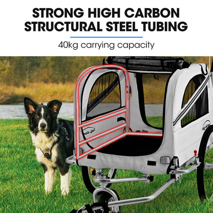 TAG-ALONG Pet & Cargo Jogger Bike Trailer, Pull Behind Bicycle Trailer Carrier Stroller, Grey V219-BCAPBTTATSGA