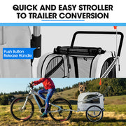 TAG-ALONG Pet & Cargo Jogger Bike Trailer, Pull Behind Bicycle Trailer Carrier Stroller, Grey V219-BCAPBTTATSGA