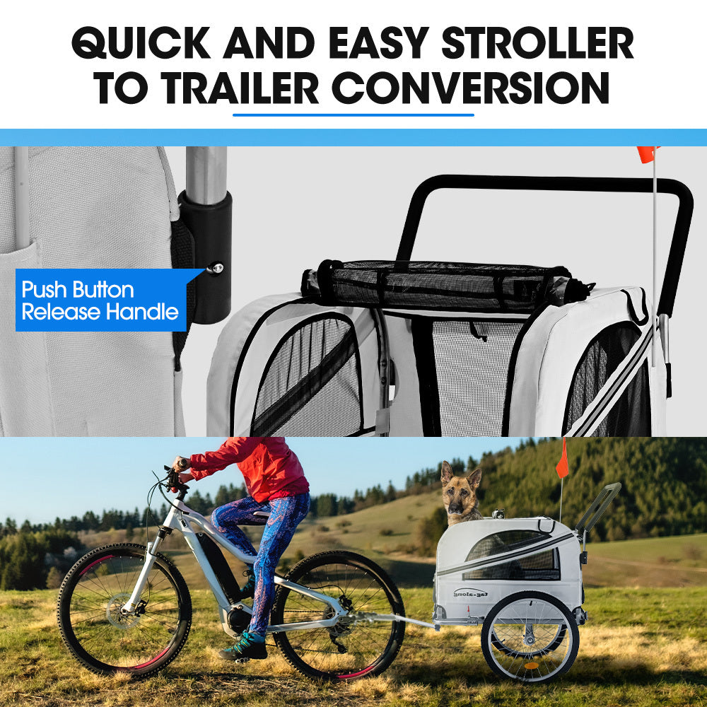 TAG-ALONG Pet & Cargo Jogger Bike Trailer, Pull Behind Bicycle Trailer Carrier Stroller, Grey V219-BCAPBTTATSGA