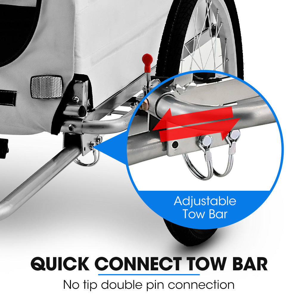 TAG-ALONG Pet & Cargo Jogger Bike Trailer, Pull Behind Bicycle Trailer Carrier Stroller, Grey V219-BCAPBTTATSGA