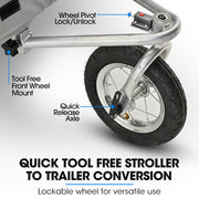 TAG-ALONG Pet & Cargo Jogger Bike Trailer, Pull Behind Bicycle Trailer Carrier Stroller, Grey V219-BCAPBTTATSGA