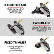 Baumr-AG 65CC Brushcutter Whipper Snipper Trimmer Brush Cutter Multi Pole Tool V219-BCTS71BMRA7C2