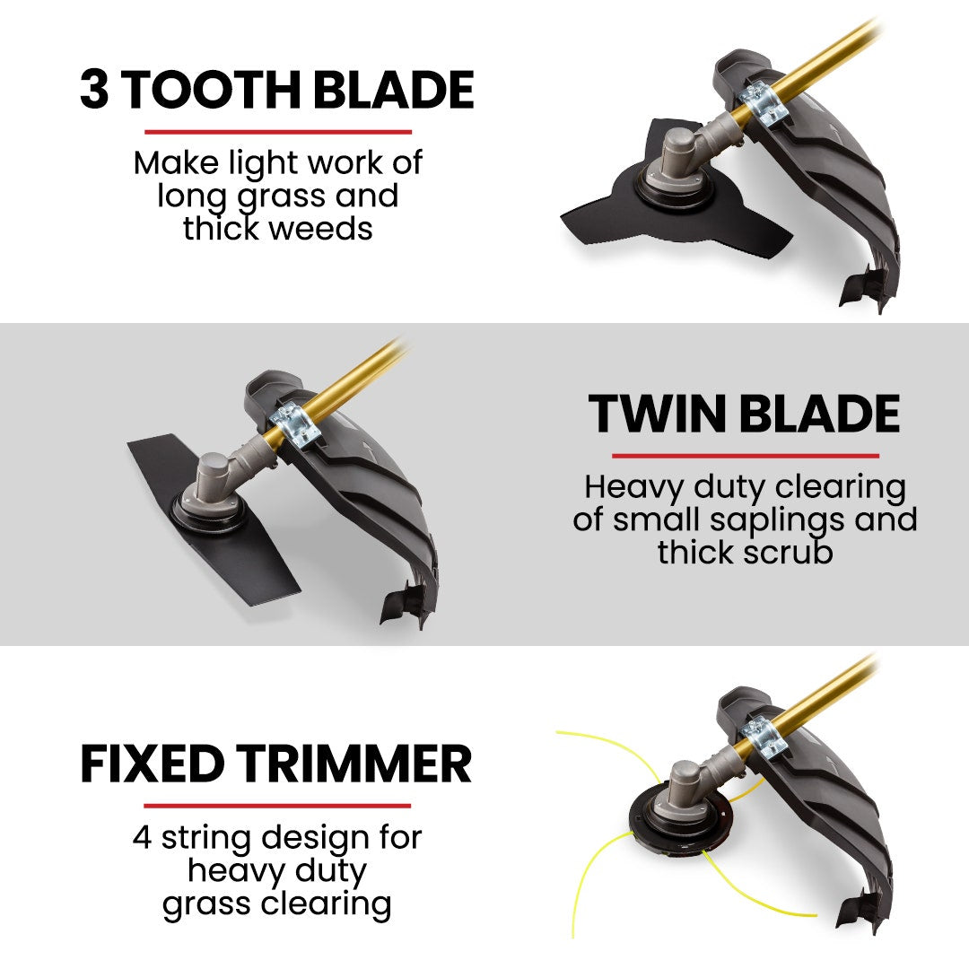Baumr-AG 65CC Brushcutter Whipper Snipper Trimmer Brush Cutter Multi Pole Tool V219-BCTS71BMRA7C2