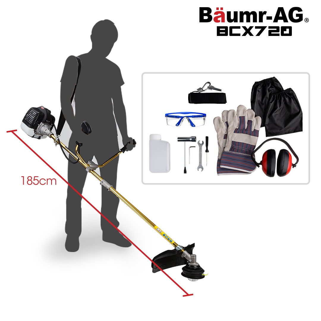 Baumr-AG 65CC Brushcutter Whipper Snipper Trimmer Brush Cutter Multi Pole Tool V219-BCTS71BMRA7C2