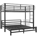 KINGSTON SLUMBER Metal Single Loft Bed And Double Underbed Frame, Multifunctional, Space Saving with Fixed V219-BEDBBBKSL8GA