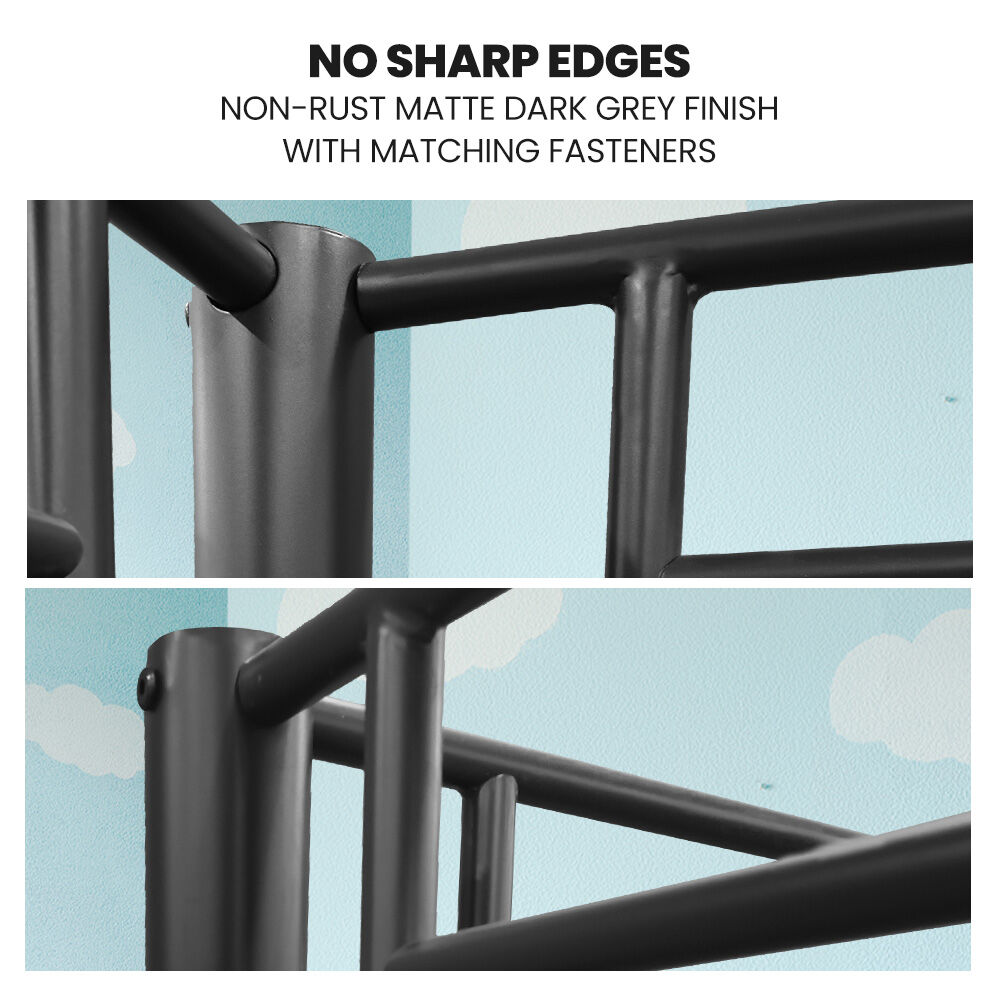 Kingston Slumber 2in1 King Single Metal Bunk Bed Frame, with Modular Design, Dark Matte Grey V219-BEDBBSKS02MA