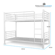 Kingston Slumber White King Single 2-in-1 Metal Bunk Bed