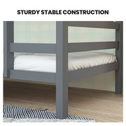 KINGSTON SLUMBER Single Bunk Bed Frame, Solid Pine 2-in-1 Modular Design, Converts to 2 Single Beds, For V219-BEDBFSKS14GA
