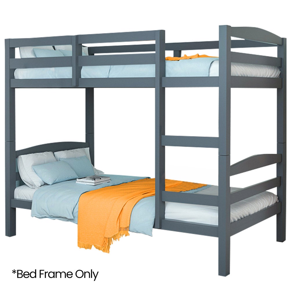 KINGSTON SLUMBER Single Bunk Bed Frame, Solid Pine 2-in-1 Modular Design, Converts to 2 Single Beds, For V219-BEDBFSKS14GA